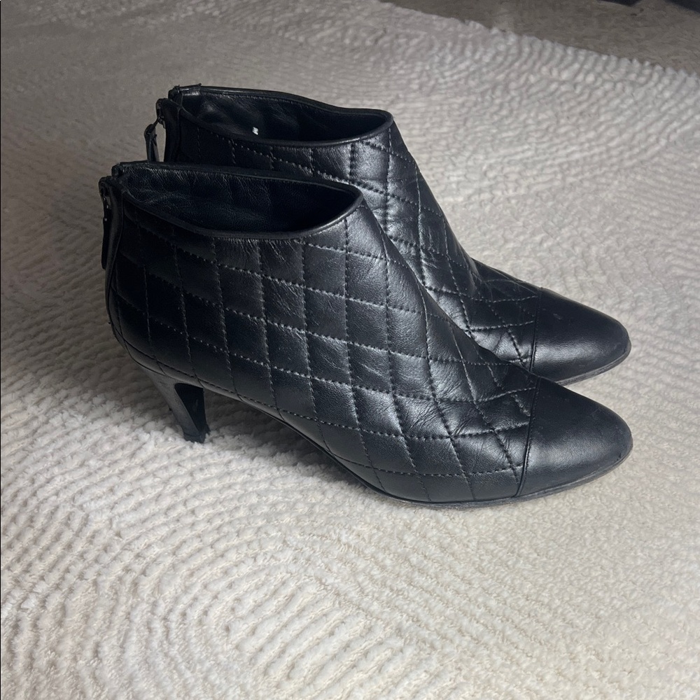 Chanel Quilted Leather Booties